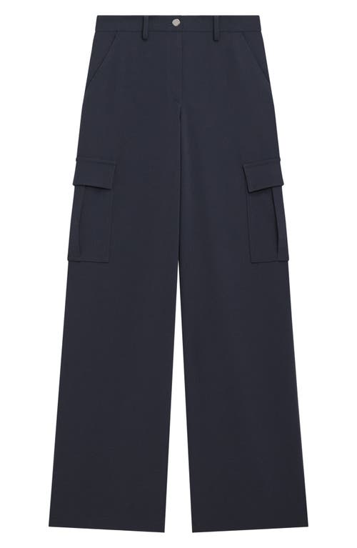 Shop Theory Admir Wide Leg Cargo Pants In Nocturne Navy