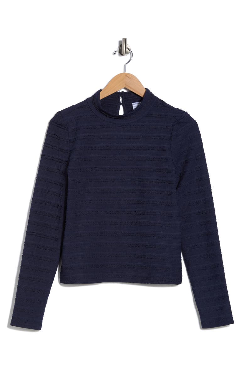 Melrose and Market Lace Mock Neck Top, Alternate, color, Navy Still