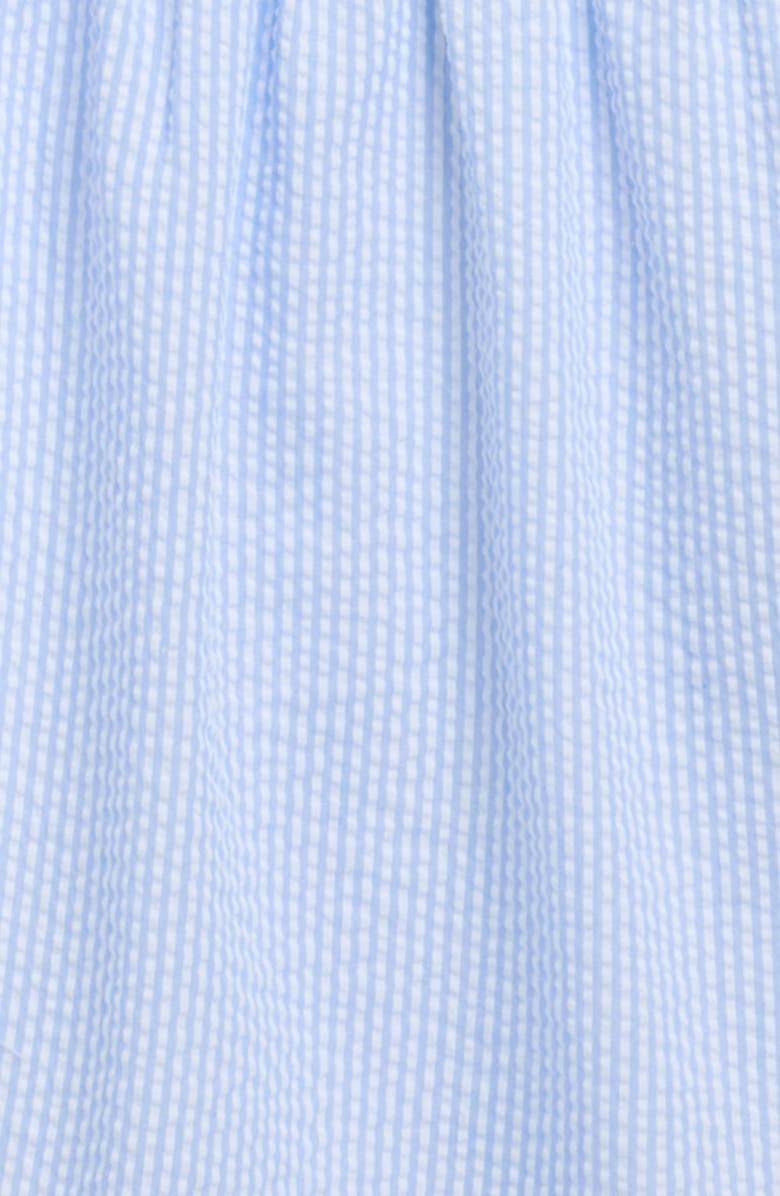 Magnetic Me Kids' Stripe Flutter Sleeve Seersucker Dress, Alternate, color, Blue