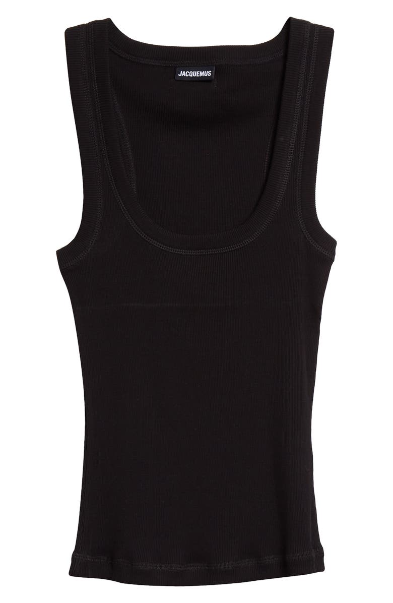 Jacquemus Le Débardeur Logo Embroidered Grosgrain Tank Top, Alternate, color,