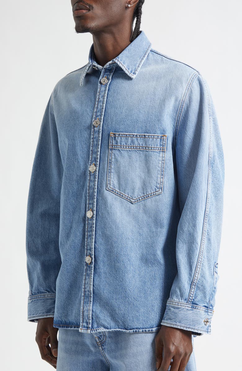 Givenchy Denim Overshirt, Alternate, color, Light Blue