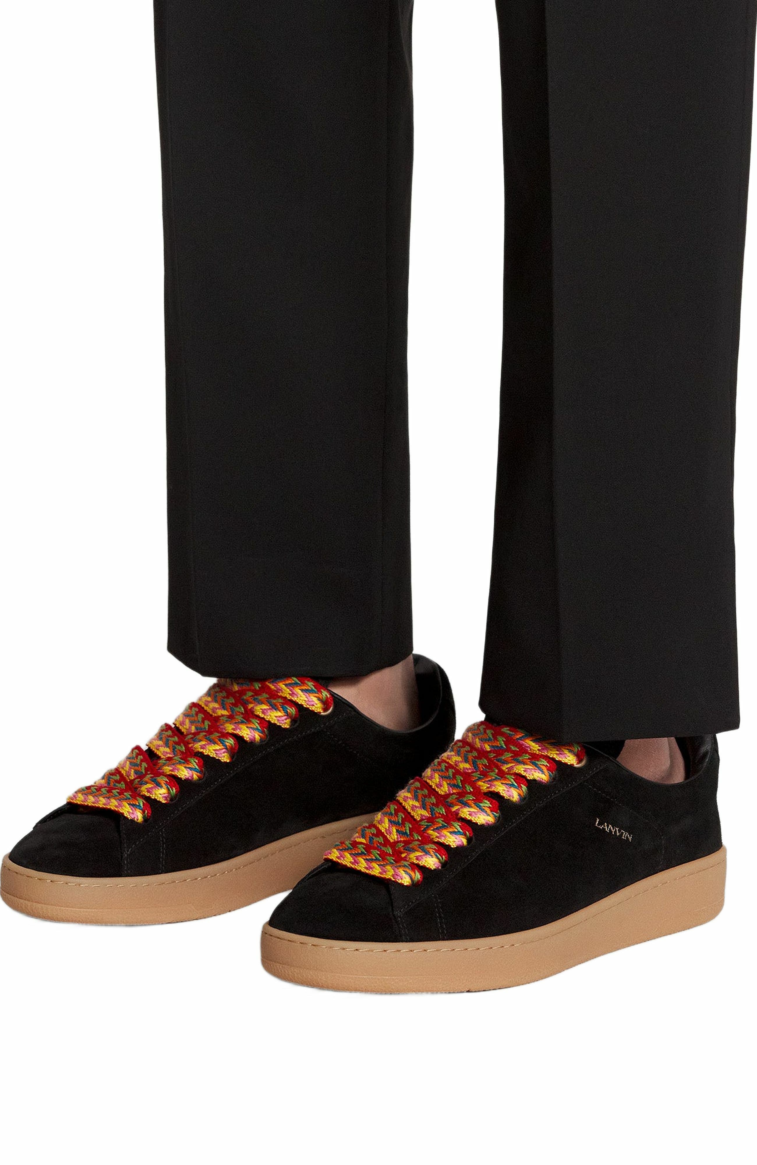 Lanvin Suede Curb Lite Sneakers For Men, Alternate, color, 