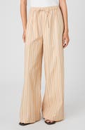 French Connection Tie Waist Wide Leg Linen Blend Pants