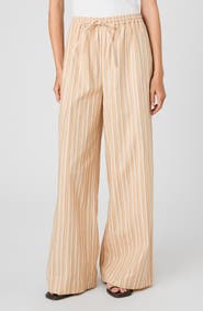 French Connection Tie Waist Wide Leg Linen Blend Pants