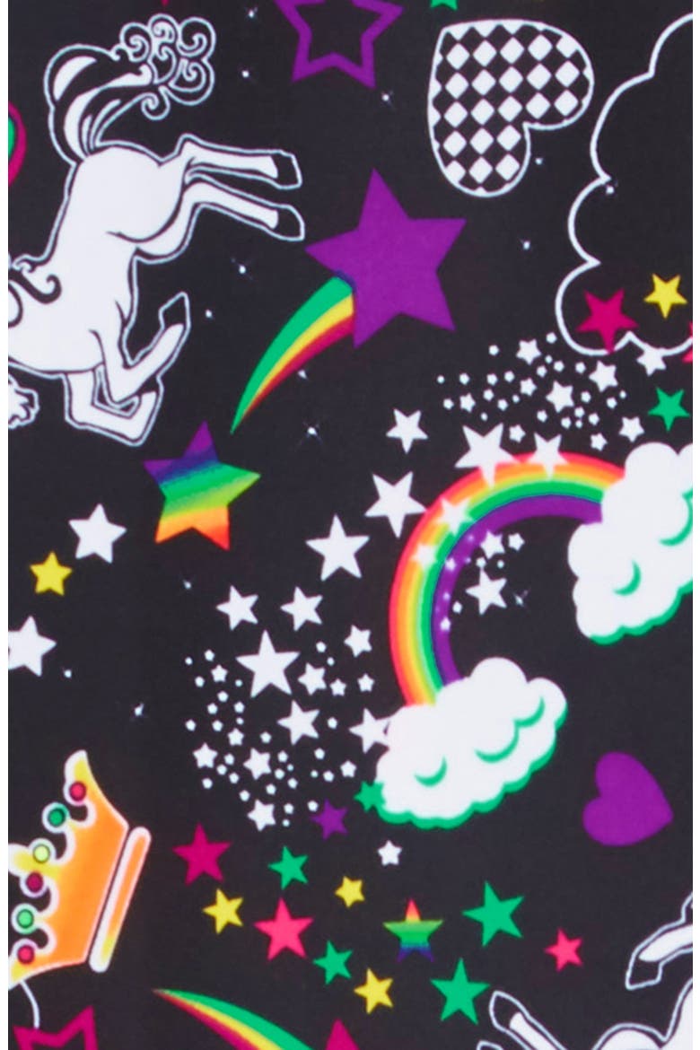 Unicorn Love Active Dress, Alternate, color, BLACK/ AQUA