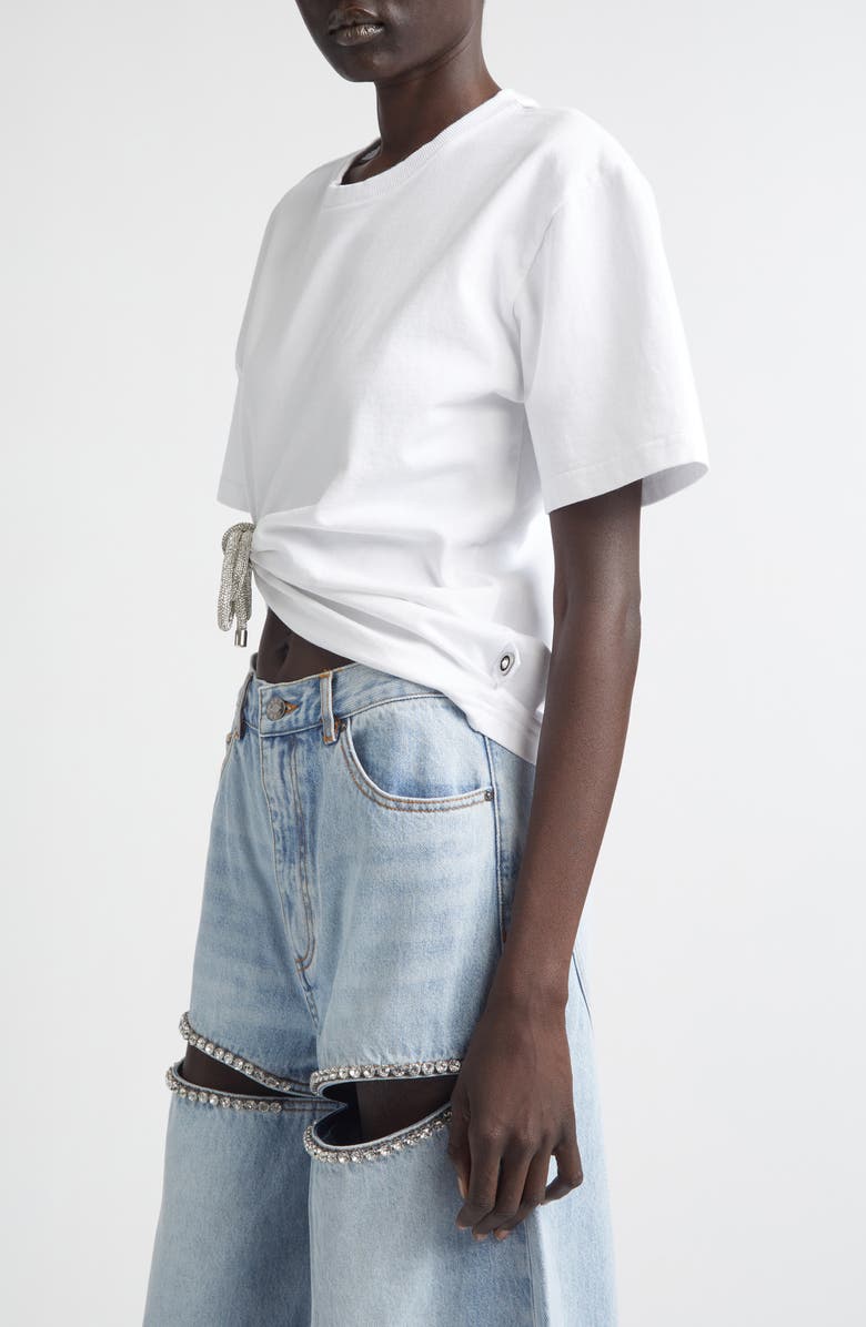 Area Crystal Knot T-Shirt, Alternate, color, White