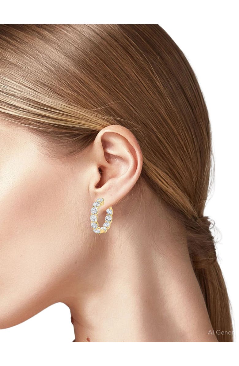 Bliss Diamond 10Ct Diamond Hoops U Prong 1" Tall or Gold, Alternate, color, 