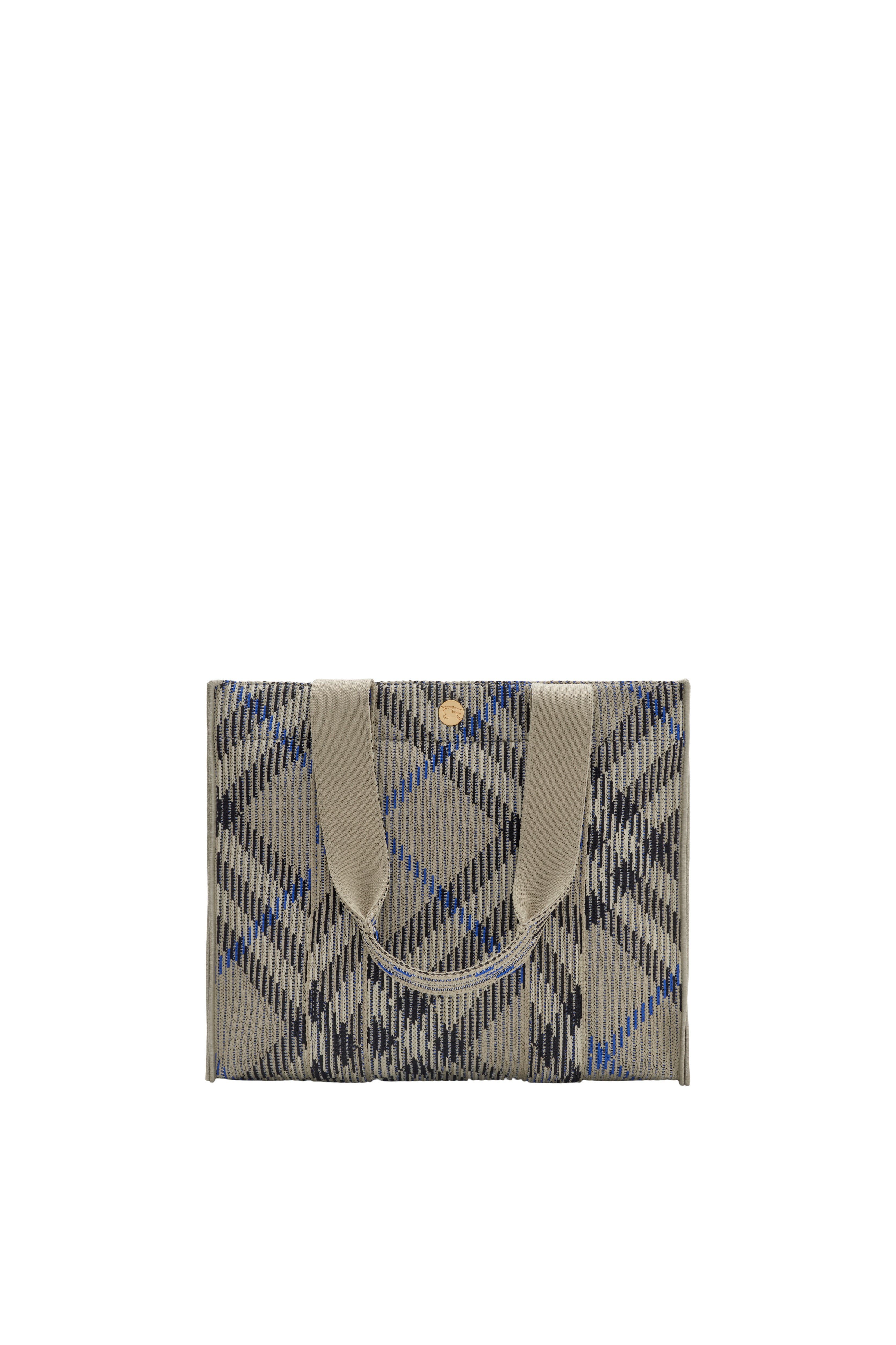 Burberry Small Check Knitted Tote, Alternate, color, 