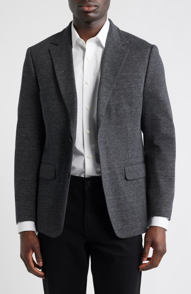 Bonobos Jetsetter Trim Fit Stretch Wool Sport Coat, Alternate, color, Charcoal With Flaps