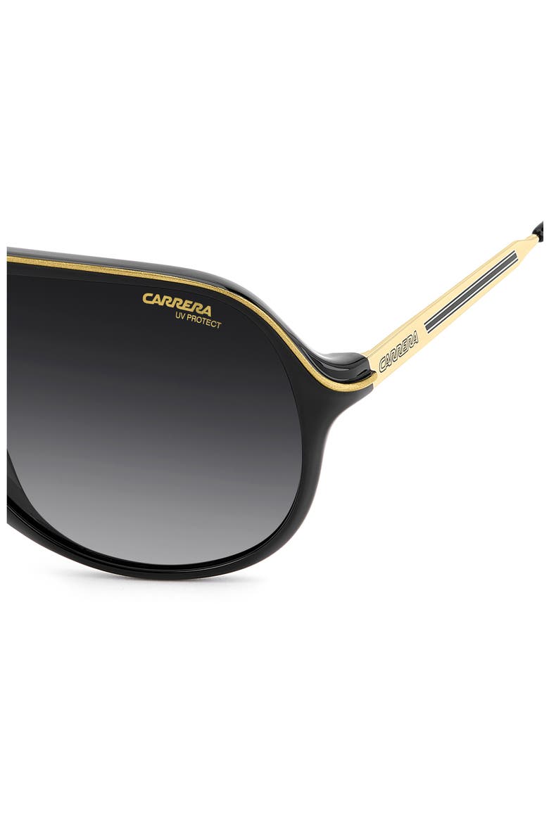 Safari 62mm Oversize Gradient Rectangular Sunglasses, Alternate, color, BLACK GOLD/ DARK GREY SF
