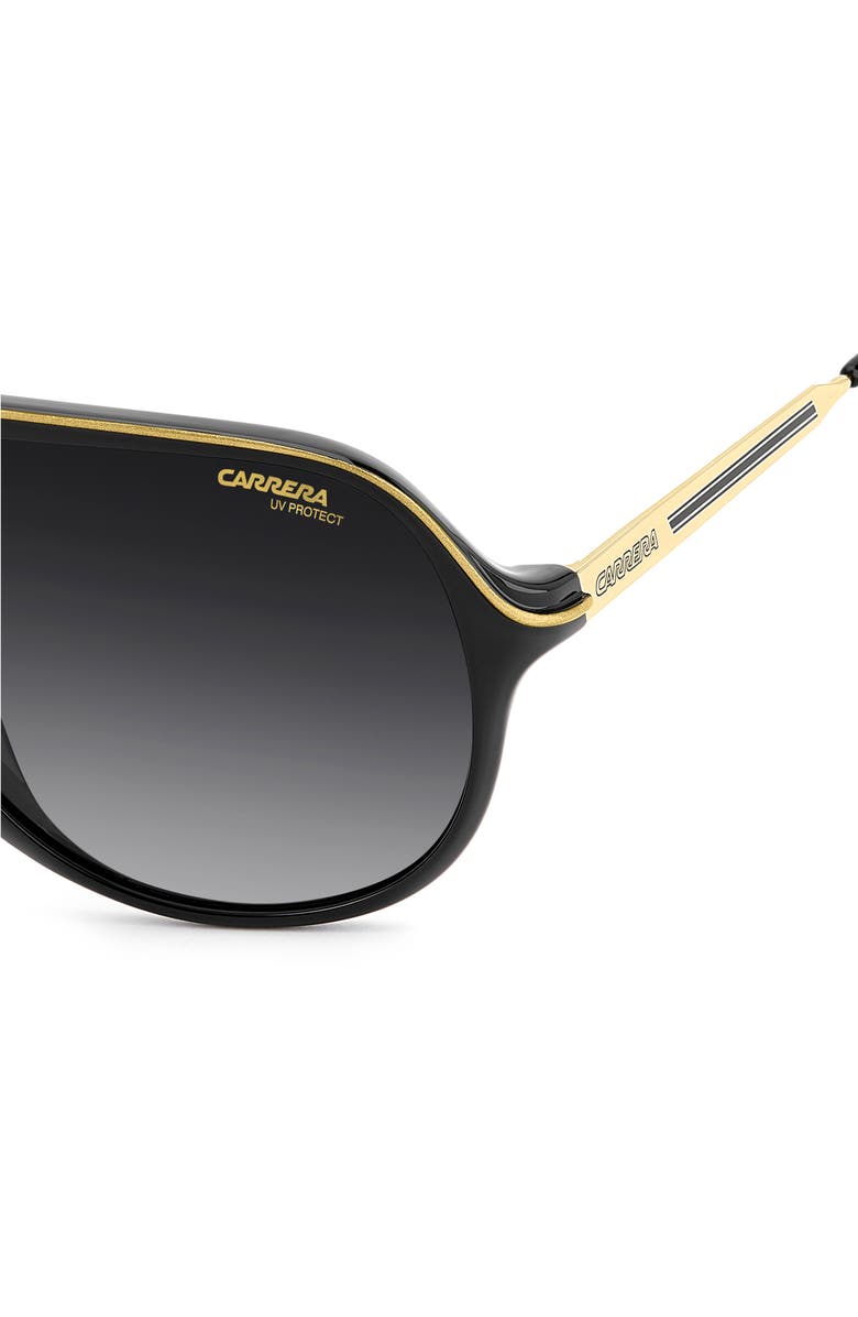 Carrera Eyewear Safari 62mm Oversize Gradient Rectangular Sunglasses, Alternate, color, Black Gold/ Dark Grey Sf