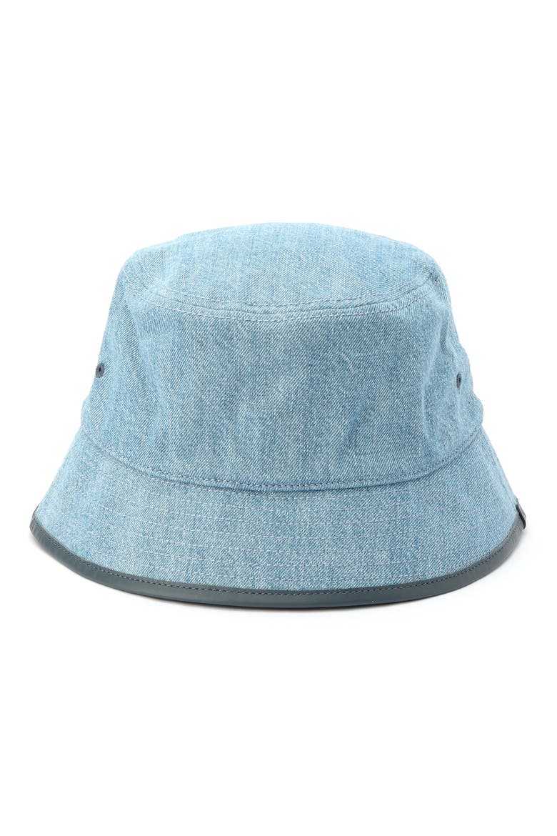Embroidered Logo Denim Bucket Hat, Alternate, color, INDIGO