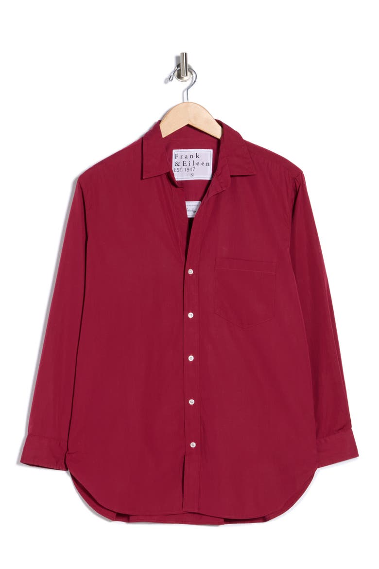 Joedy Cotton Button-Up Shirt, Alternate, color, SOLID RED