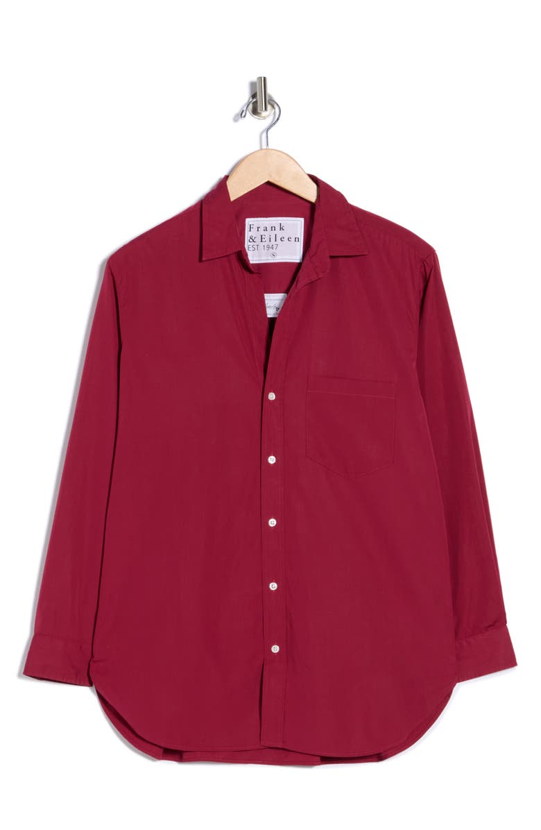 Frank & Eileen Joedy Cotton Button-Up Shirt, Alternate, color, Solid Red