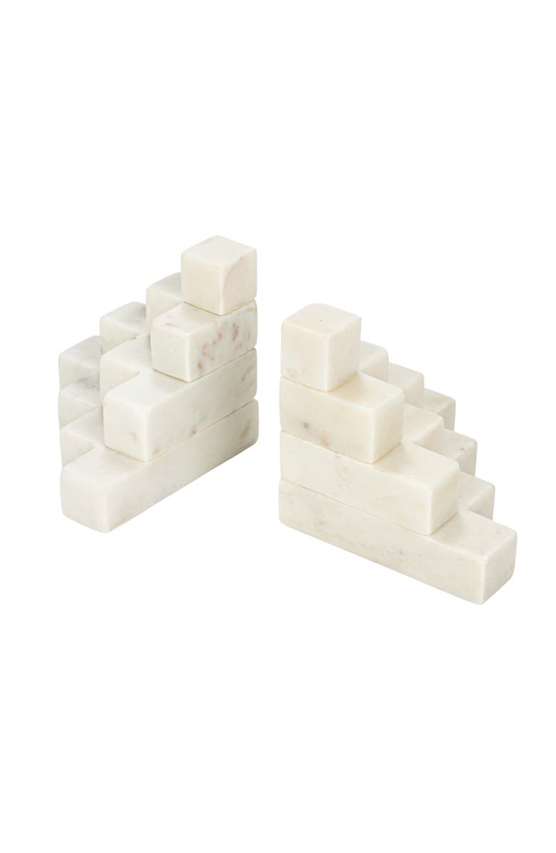 Storied Home Decorative Marble Stairstep Bookends, Main, color, 