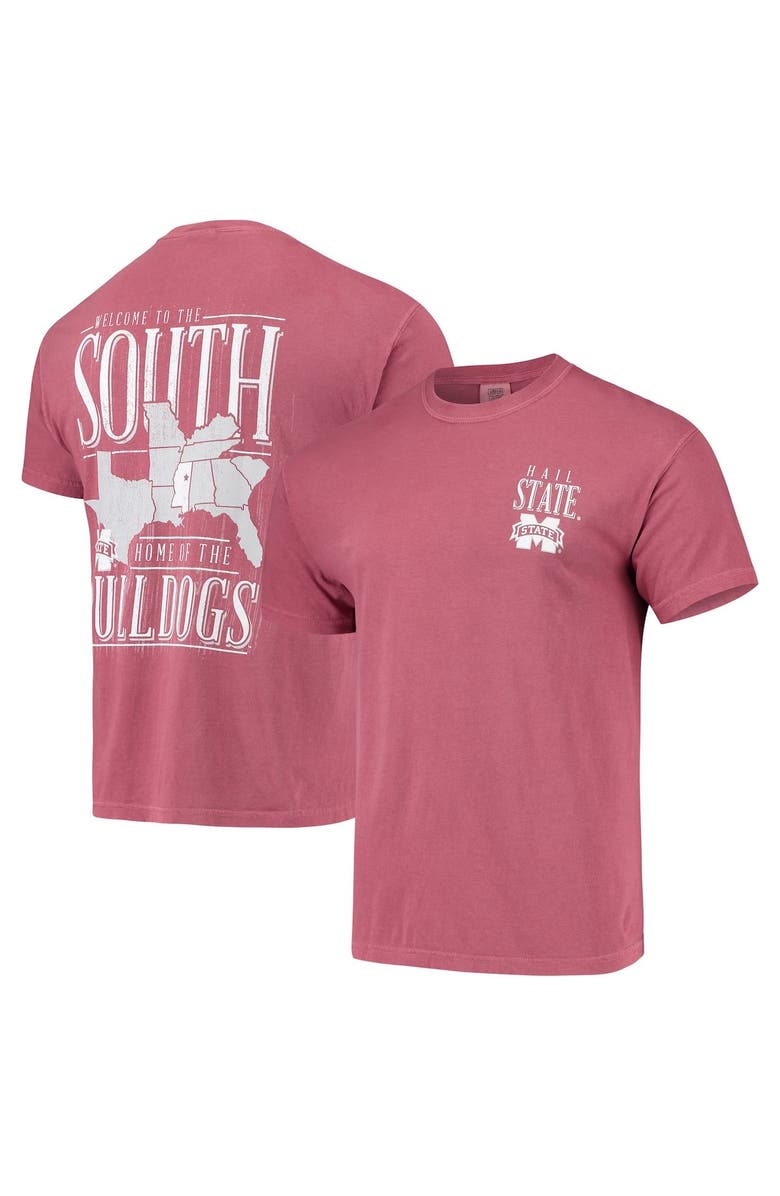 IMAGE ONE Men's Maroon Mississippi State Bulldogs Comfort Colors Welcome to the South T-Shirt, Main, color, 