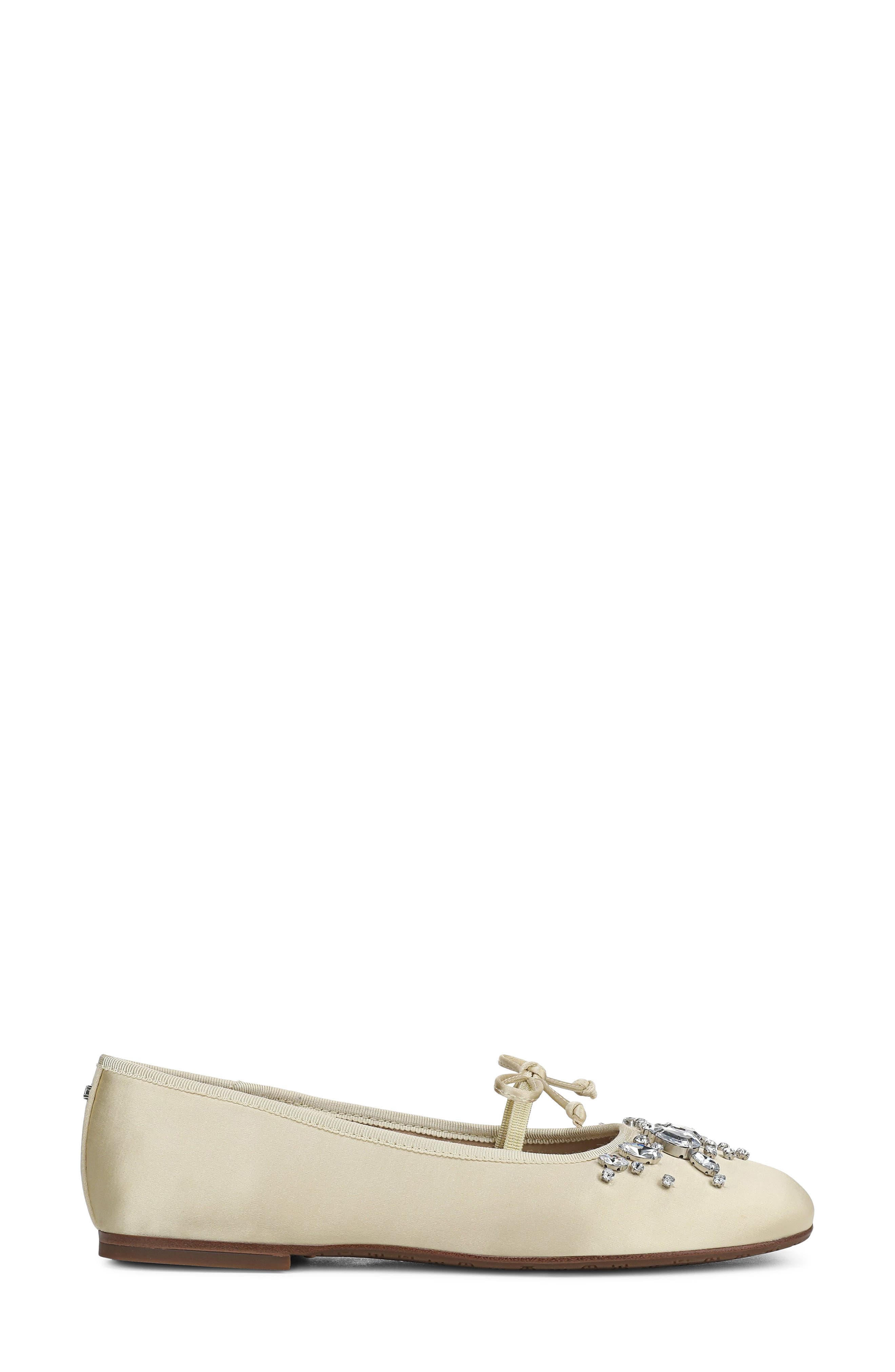 Amy Crystal Embellished Ballet Flat, Alternate, color, PALE LEMON