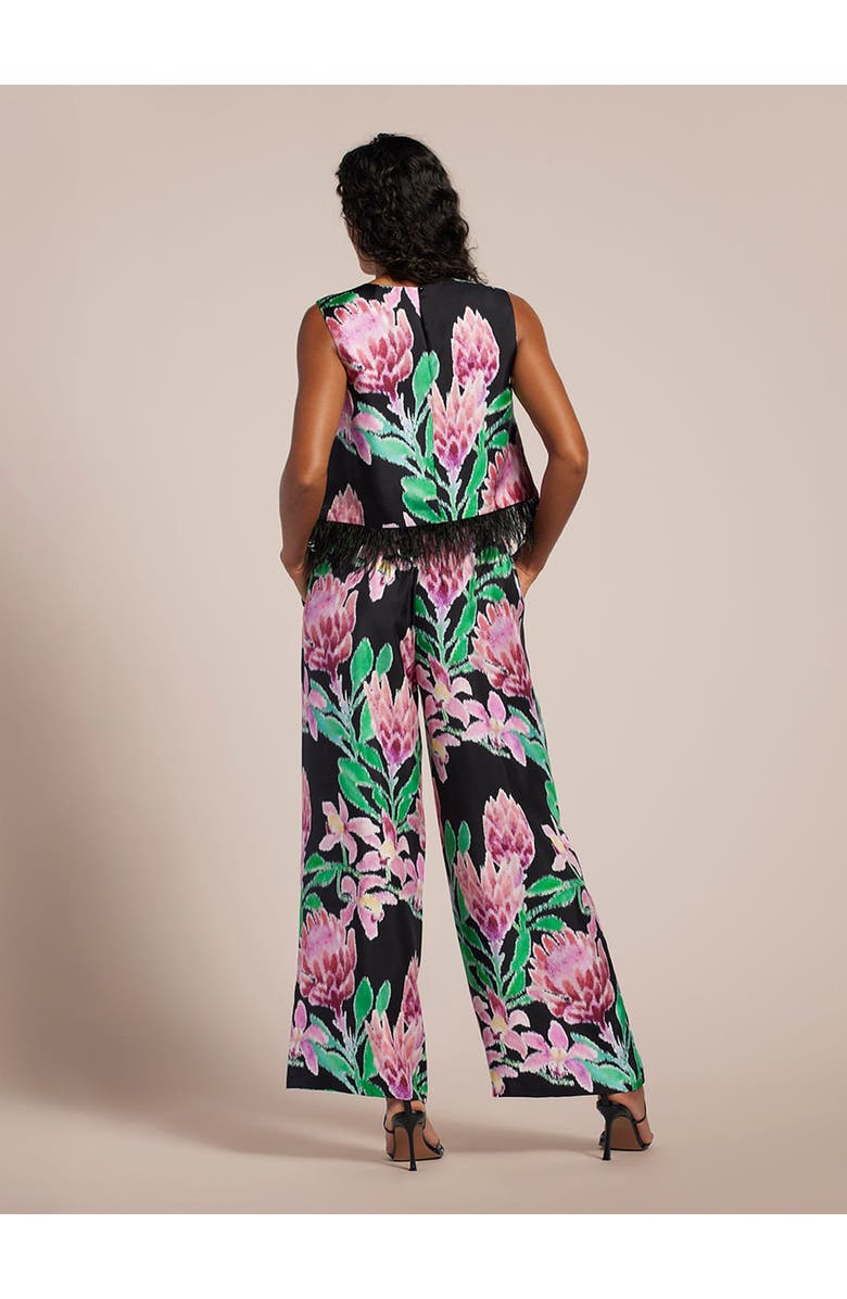 Tori Richard Fleur de Lei Emi Pant, Alternate, color, Black