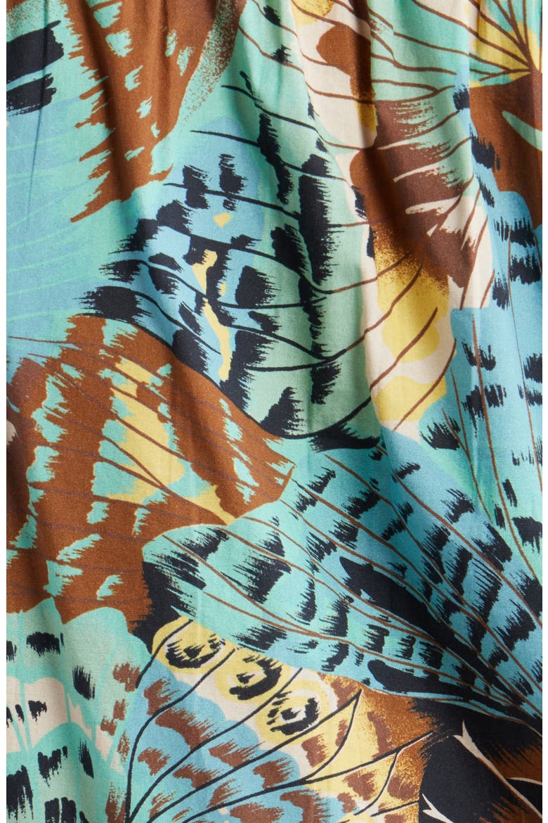 Zalda Ruffle Trim Cotton Button-Up Top, Alternate, color, BORN TO FLY PRINT