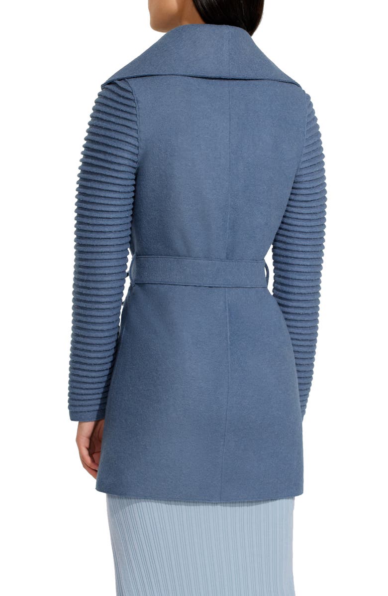 SENTALER Rib Sleeve Alpaca & Wool Wrap Coat, Alternate, color, Dusty Blue