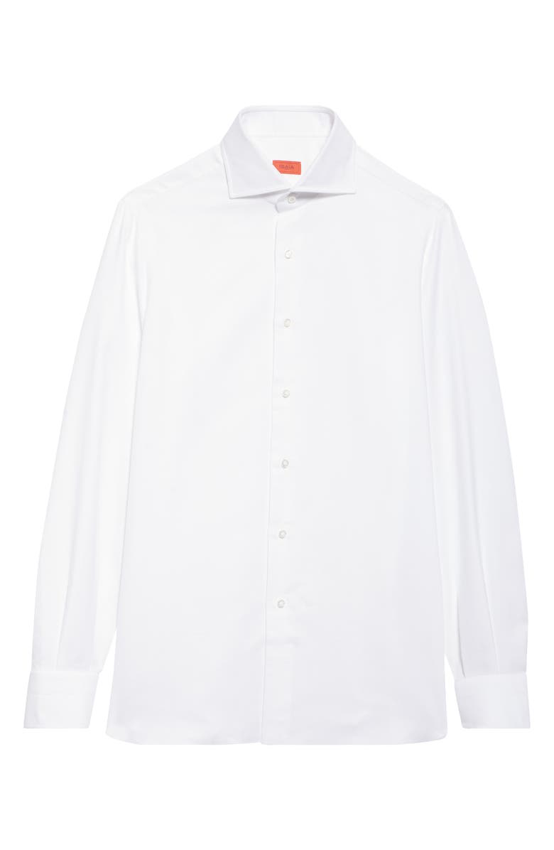 ISAIA Cotton Button-Up Shirt, Alternate, color, White 01