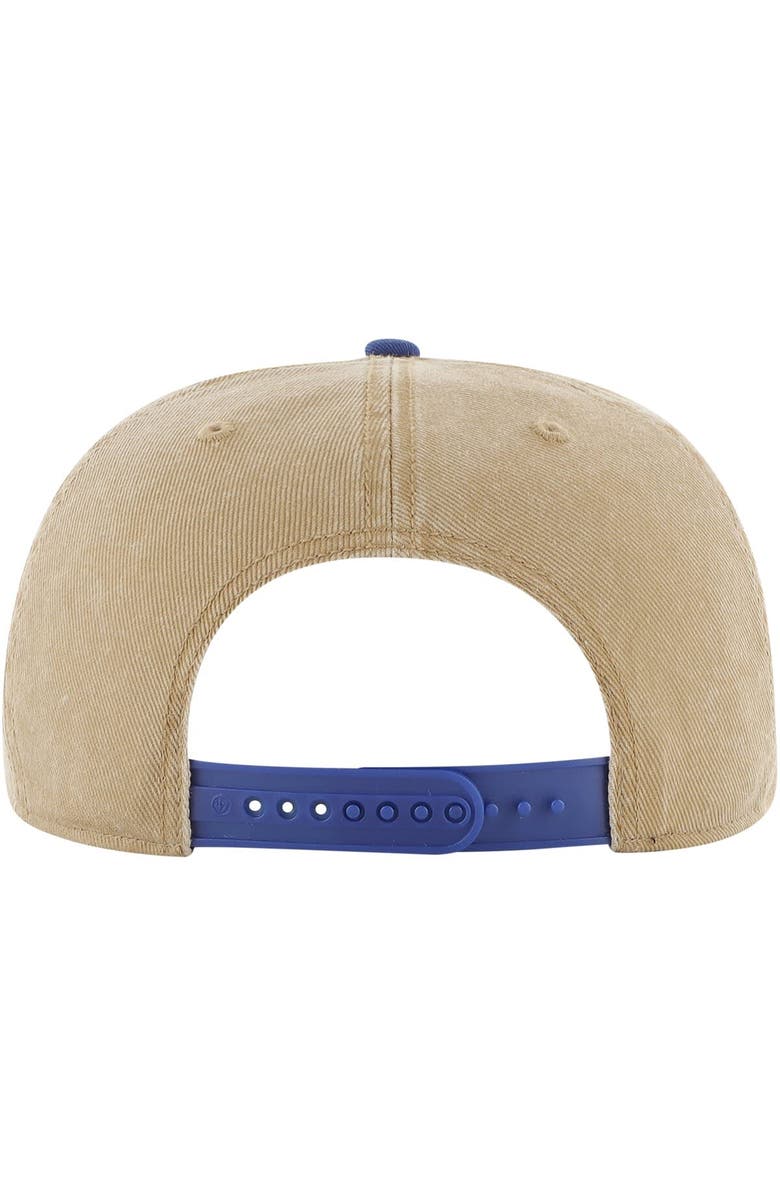 '47 Men's '47 Khaki/Royal Philadelphia 76ers Chilmark Captain Snapback Hat, Alternate, color, Khaki