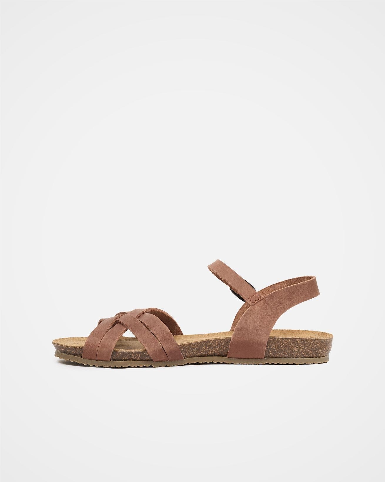 Celtic & Co. Multistrap Open Toe Flat Sandal, Alternate, color, Rust Leather