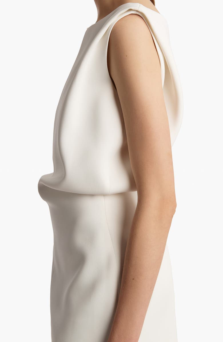 Khaite Toma Bonded Crepe Minidress, Alternate, color, Chalk