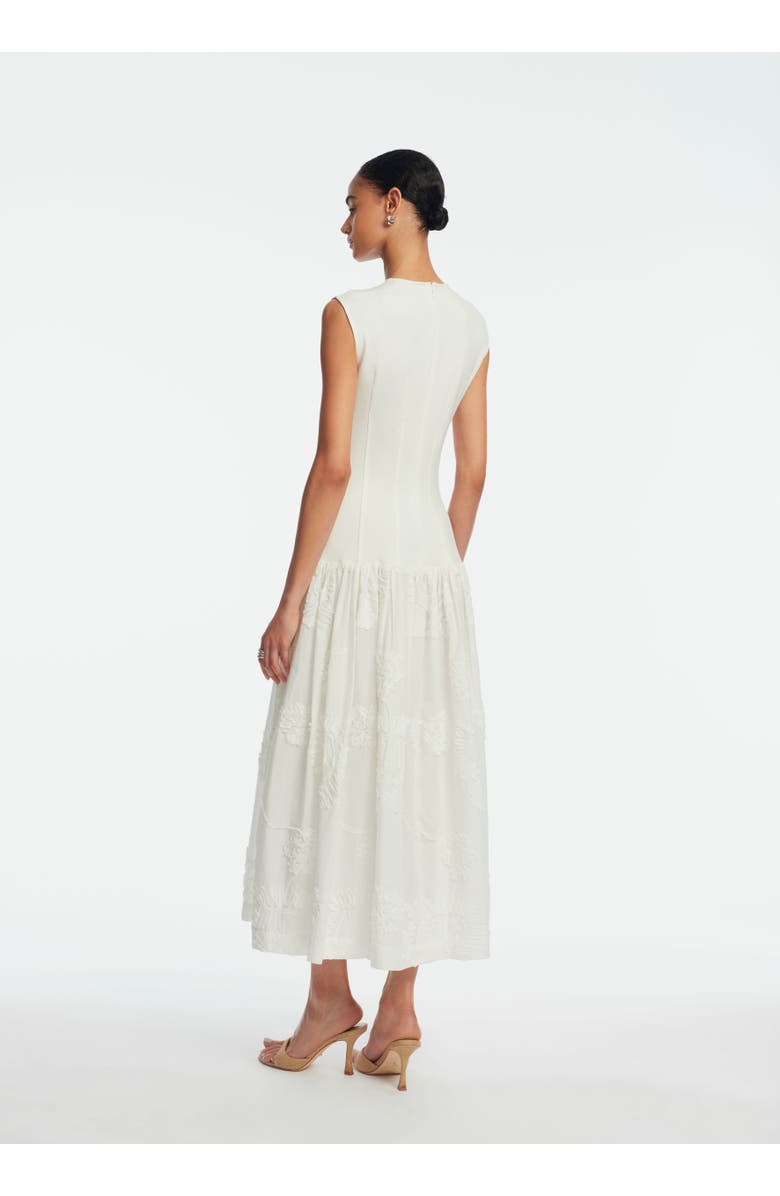 Lela Rose Ribbon Embroidered Cotton Combo Dress, Alternate, color, White