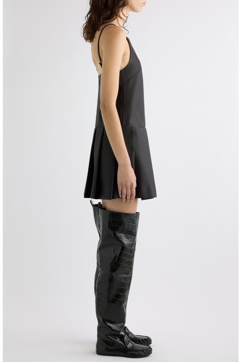 Dary Duchesse Satin Dress, Alternate, color, DARK CHOCOLATE BROWN