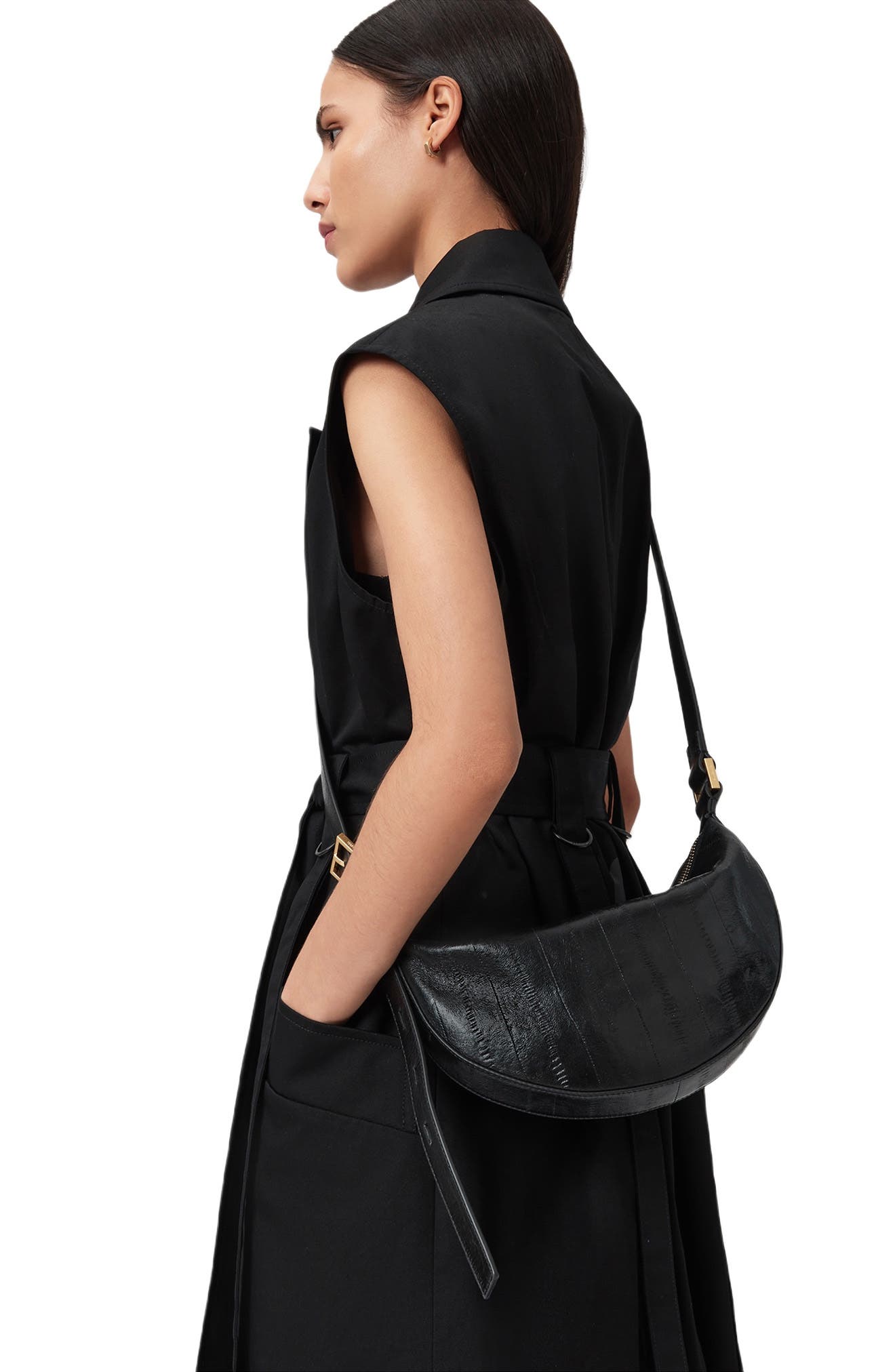 AllSaints HALF MOON EEL XBODY, Alternate, color, 