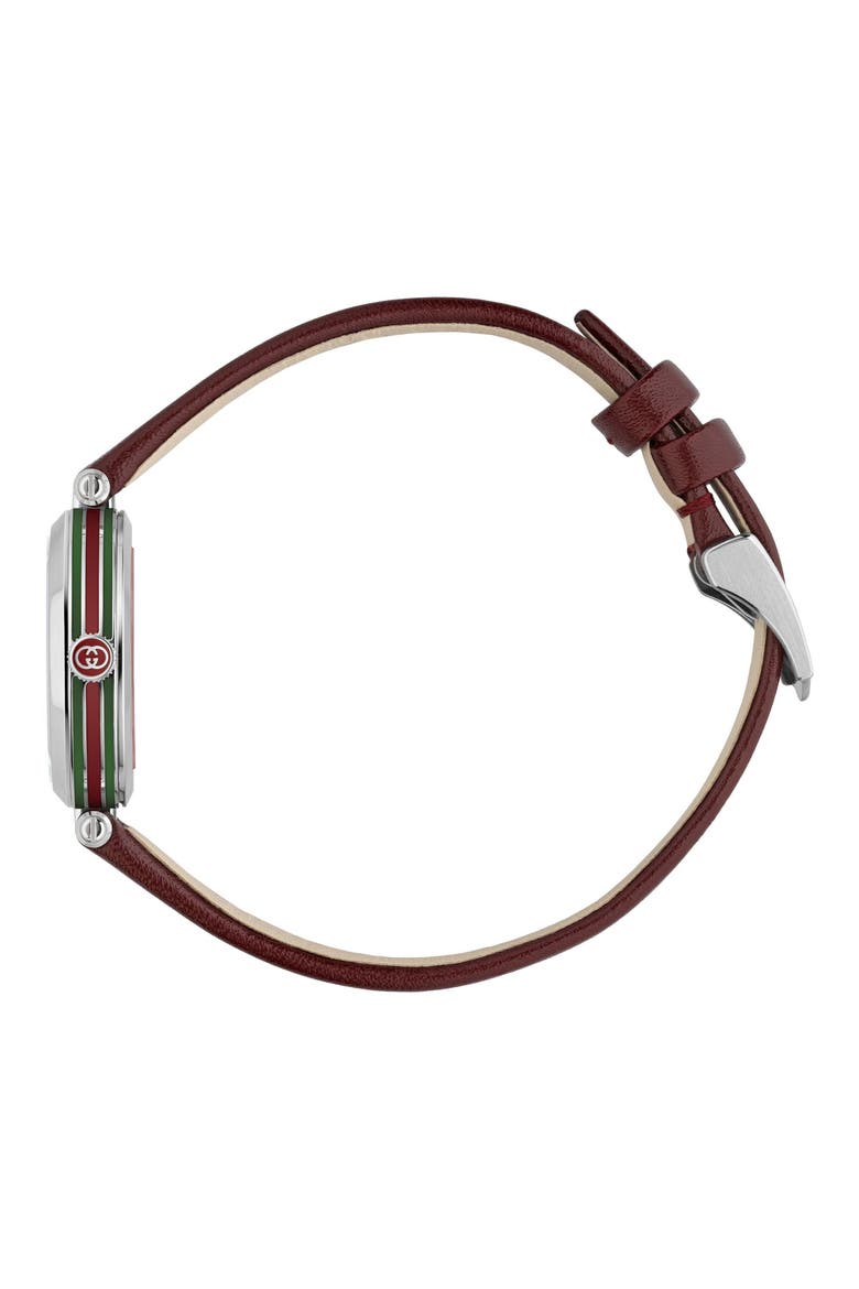 Model 2000 Leather Strap Watch, 24mm, Alternate, color, RED