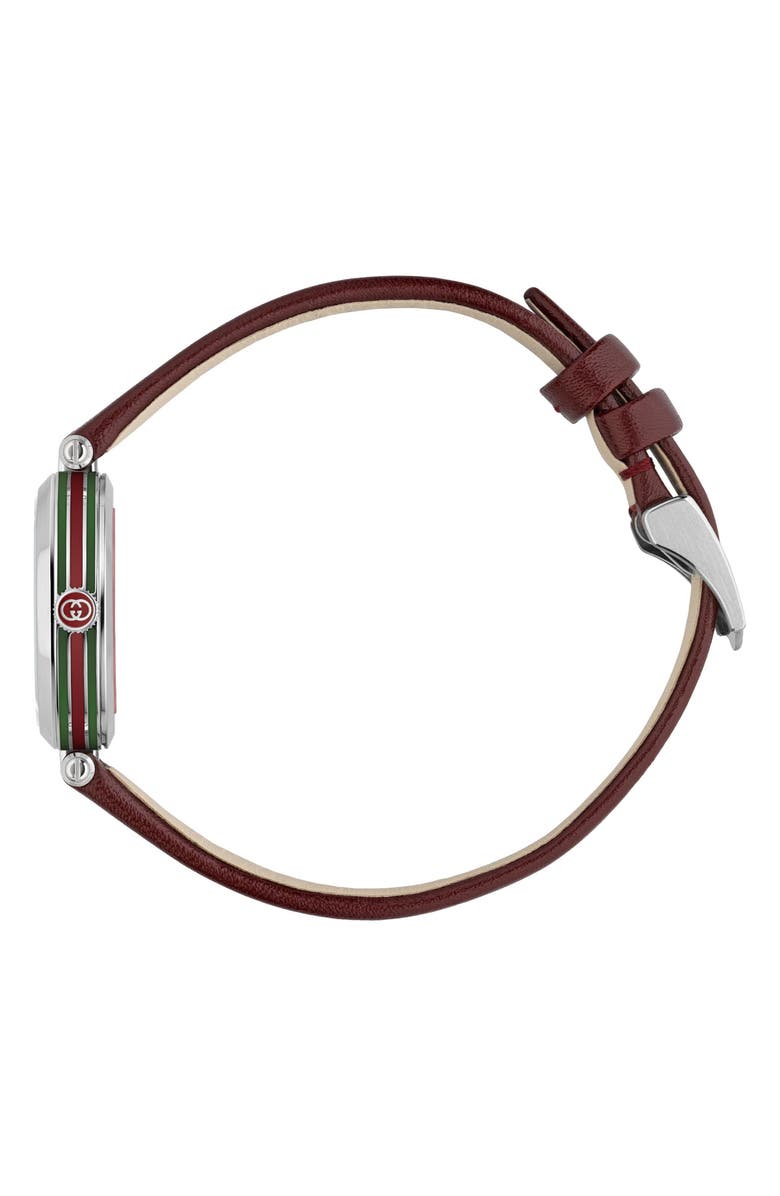 Gucci Model 2000 Leather Strap Watch, 24mm, Alternate, color, Red