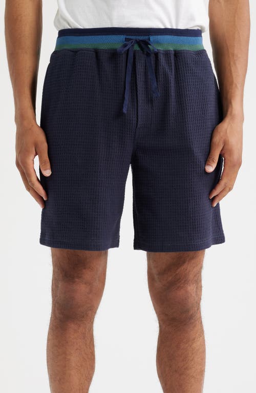 Majestic International Cotton Blend Pajama T-shirt & Waffle Shorts Set In Multi