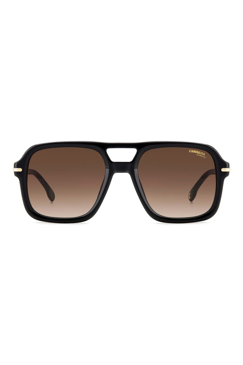 55mm Gradient Square Sunglasses, Main, color, BLACK/ BROWN GRADIENT