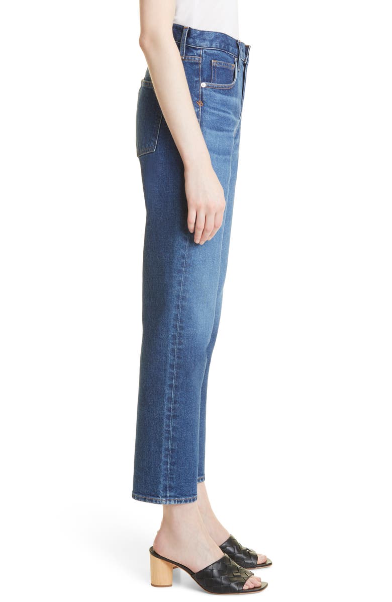 Veronica Beard Ryleigh High Waist Slim Straight Leg Jeans, Alternate, color, Bright Blue