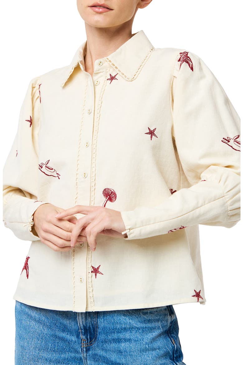 Caraleigh Button-Up Shirt, Alternate, color, RED MULTI