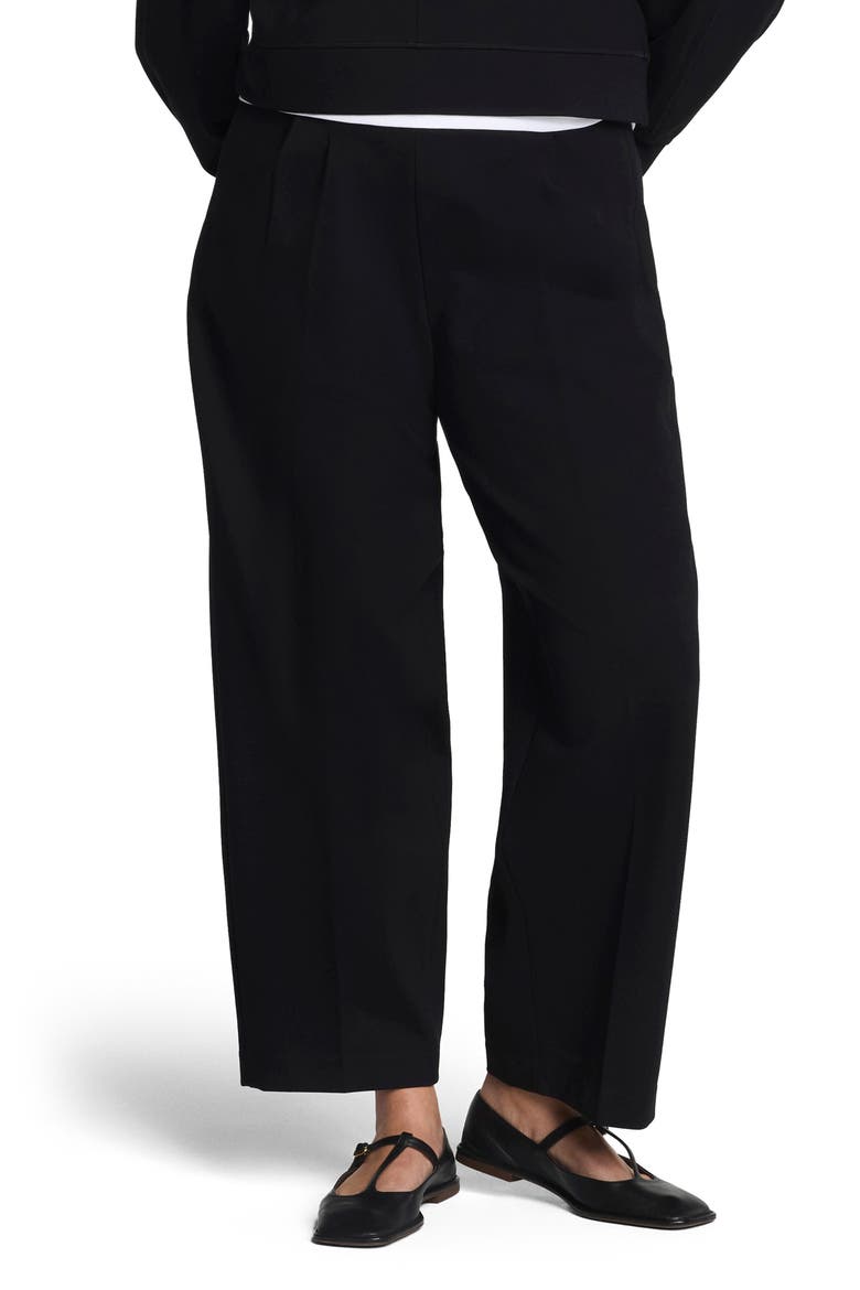 Ponte Pleated Tapered Pants, Main, color, CLASSIC BLACK