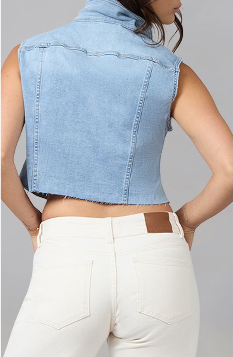 Lola Jeans Gabbie Cropped Denim Vest, Alternate, color, Stone Blue Skyline