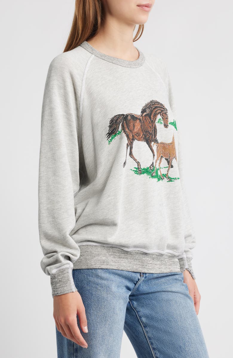 THE GREAT. The College Horses Sweatshirt, Alternate, color,