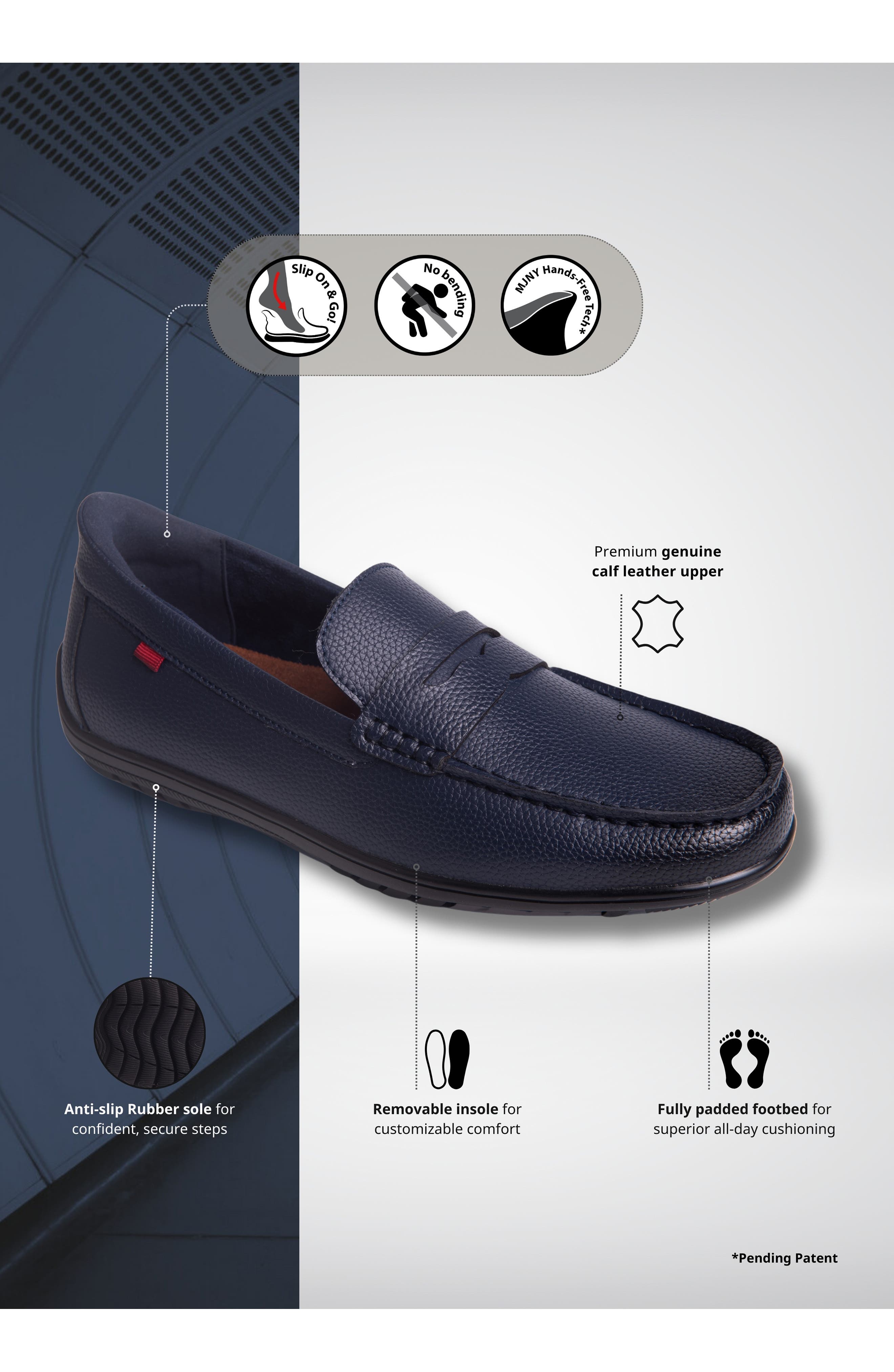 JOHN STREET, Alternate, color, NAVY GRAINY LEATHER