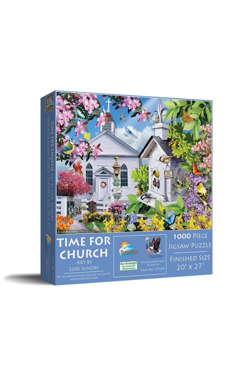 Sunsout Time for Church 1000 piece Jigsaw Puzzle for Adults, Main, color, Multicolor