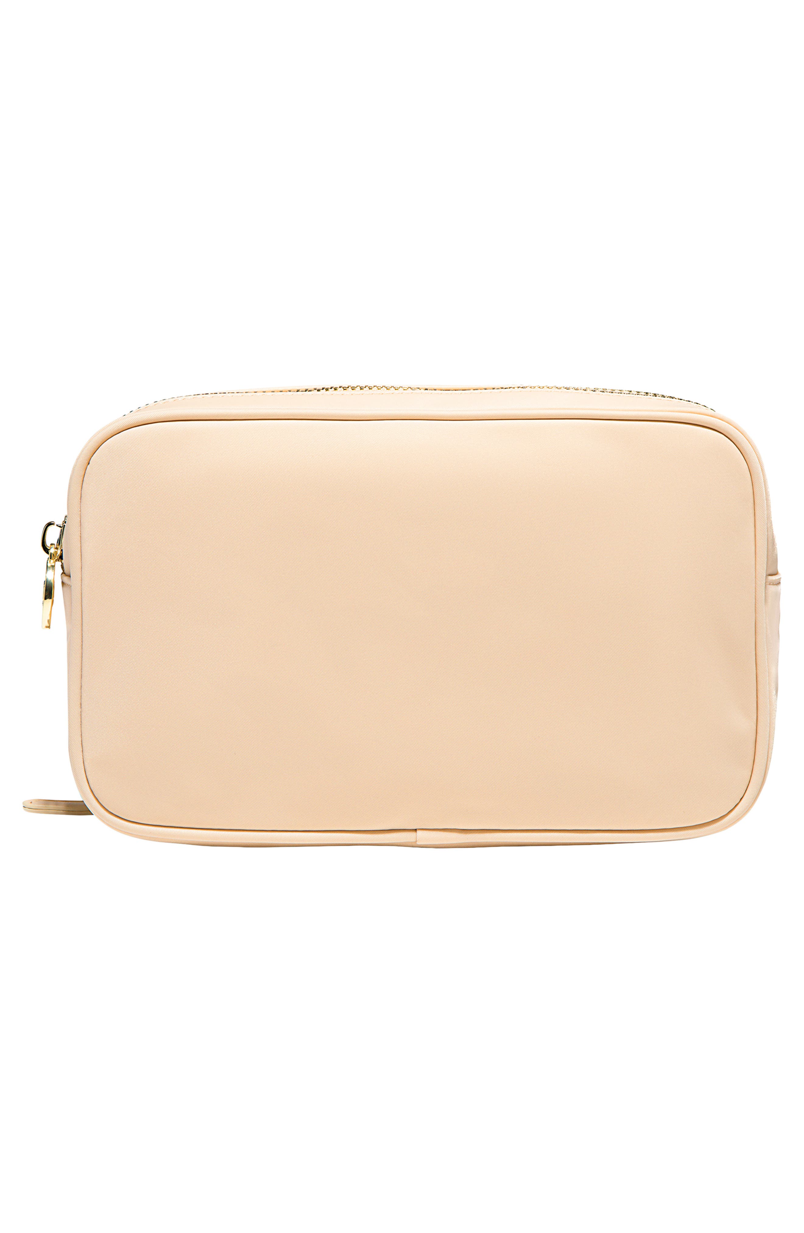 Double Zip Nylon Pouch, Alternate, color, SAND