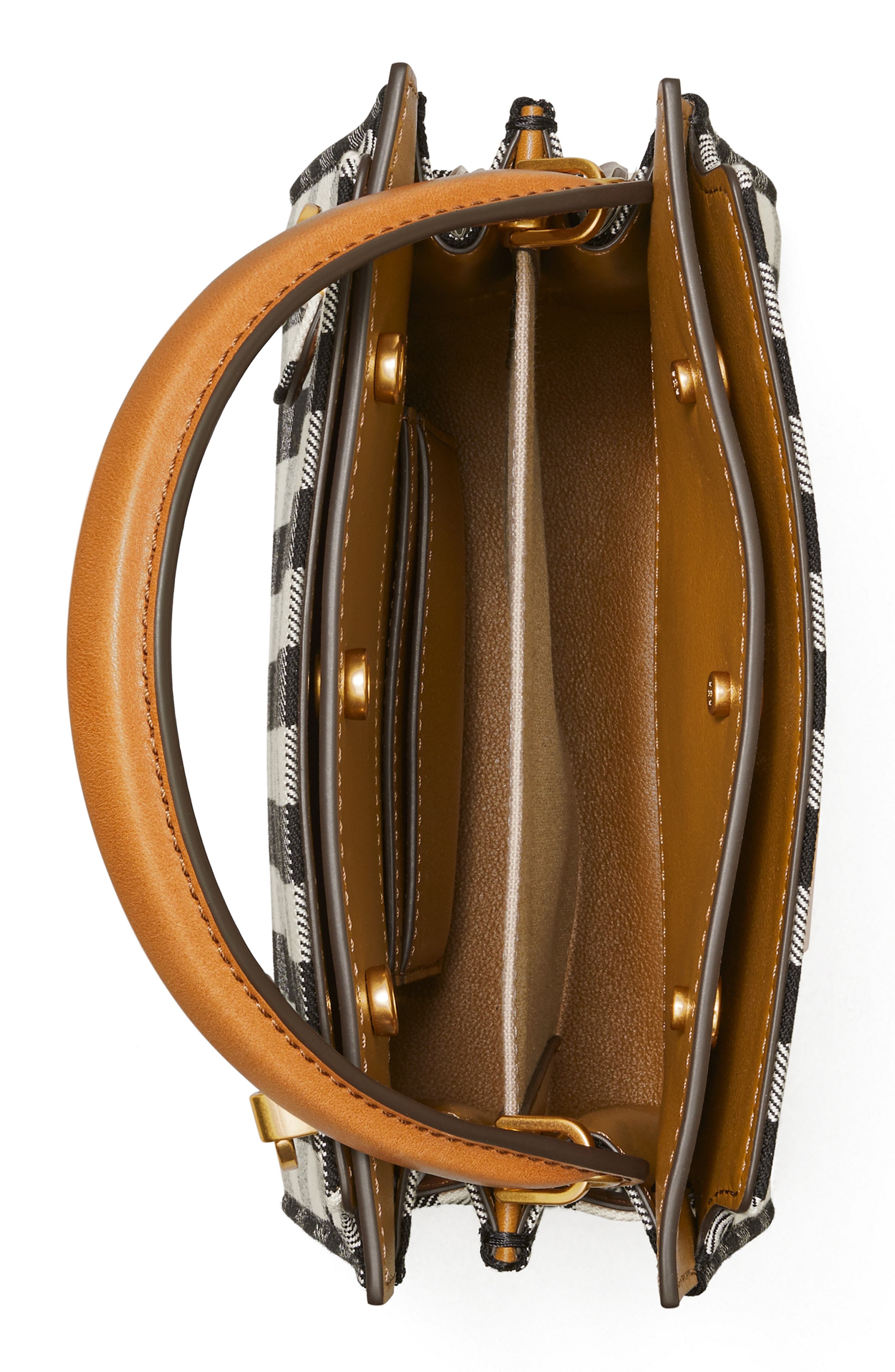 Tory Burch Petite Lee Radziwill Gingham Double Shoulder Bag, Alternate, color, 