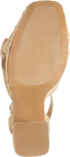 Romey Raffia Platform Ankle Strap Sandal