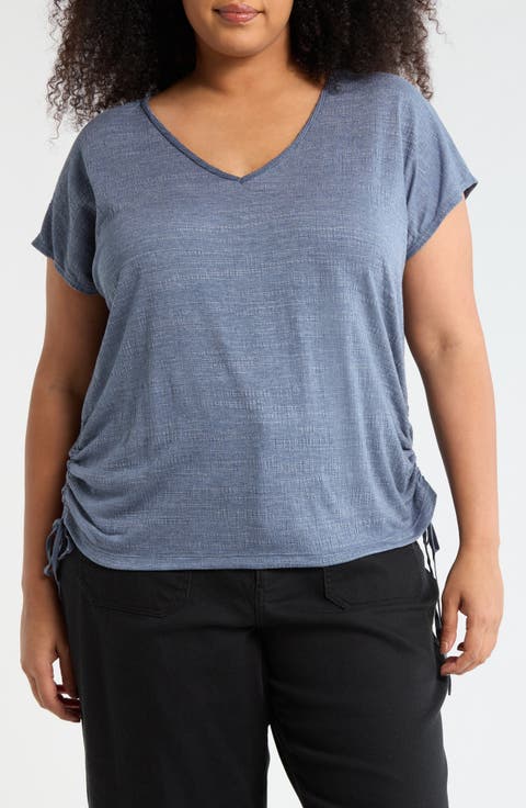 V-Neck Side Cinched Top (Plus)