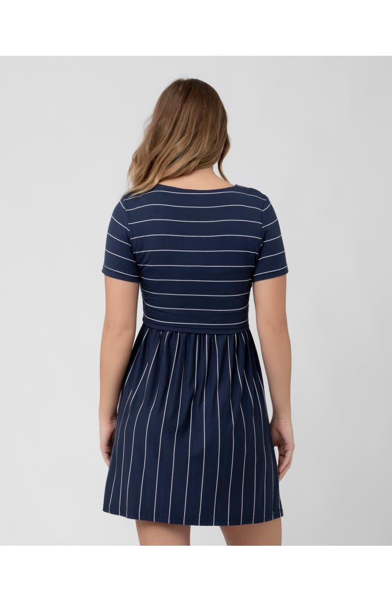 Ripe Maternity Crop Top Nursing Dress, Alternate, color, Indigo / White
