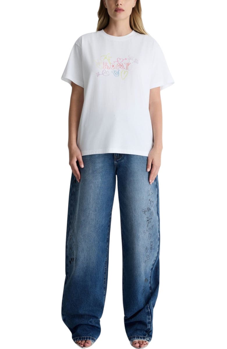 Romy Sketch Tee, Main, color, White Print