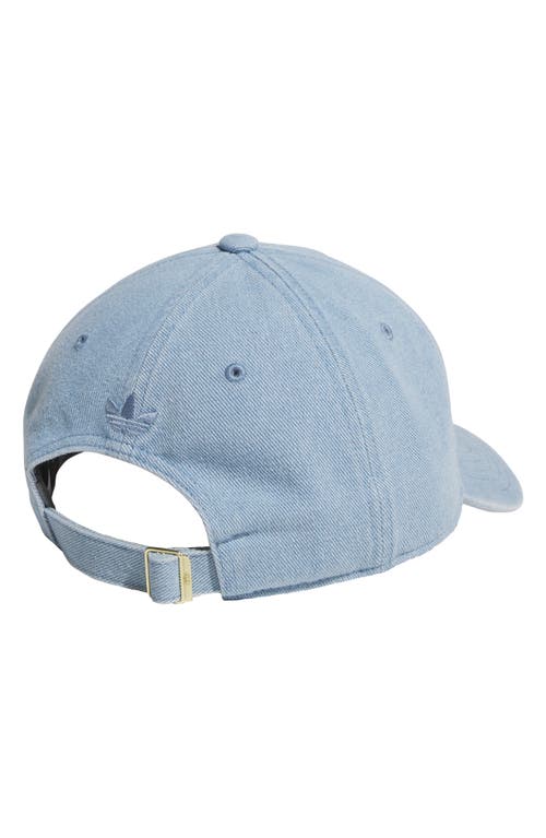 Adidas Originals Adidas Trefoil Embroidered Denim Baseball Cap In Blue