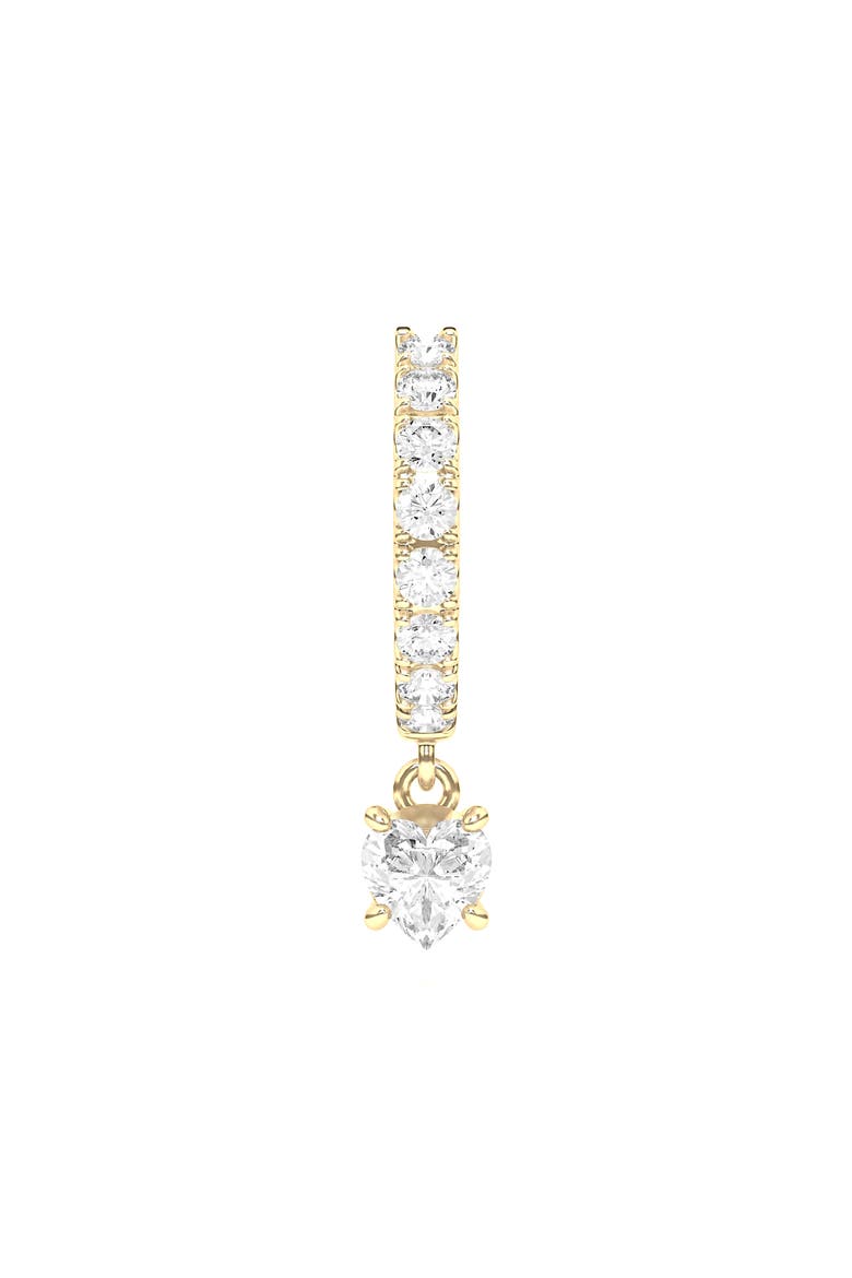 Lab Created Diamond Drop Huggie Hoop Earrings, Main, color, 18K YELLOW GOLD
